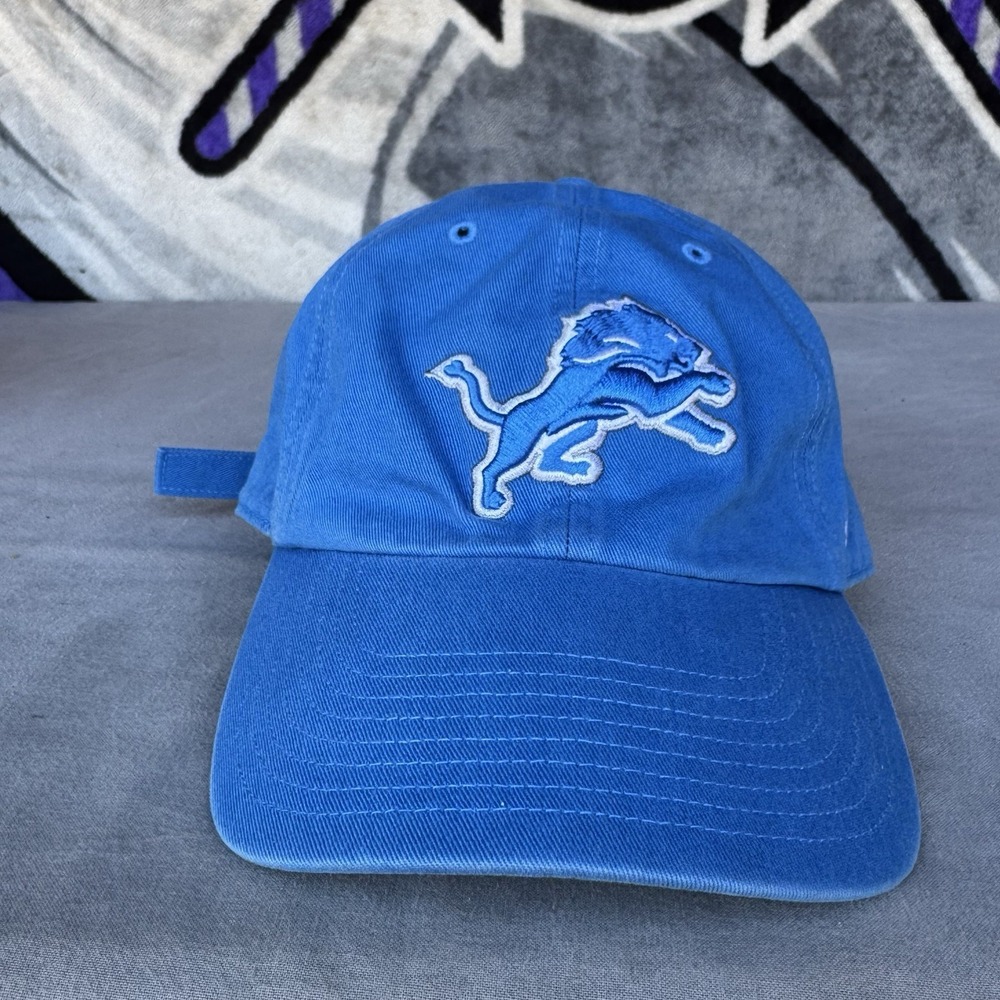 '47 Brand Detroit Lions NFL Blue Adjustable Strapback Baseball Cap Hat OSFA